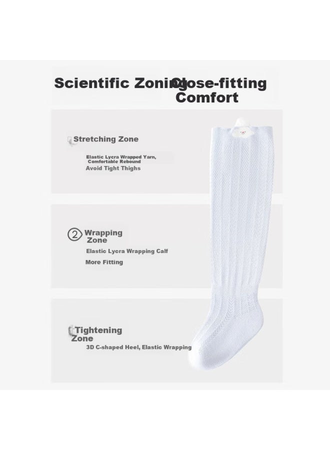Lovebox Aibao Baby Socks Summer Over-the-knee Long Tube Mesh Socks Newborn Socks Loose Mouth Mosquito-proof Socks 3 Pairs 6-12 Months B3058 - Image 4