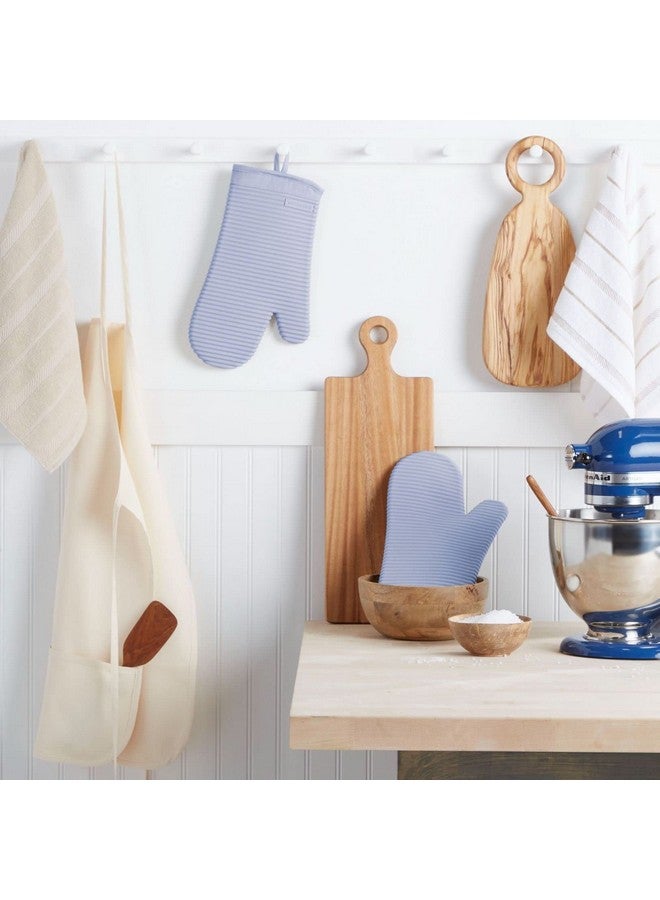 KitchenAid Ribbed Soft Silicone Oven Mitt Set, Lavender Cream 2 Count , 7.5"x13" - Image 2