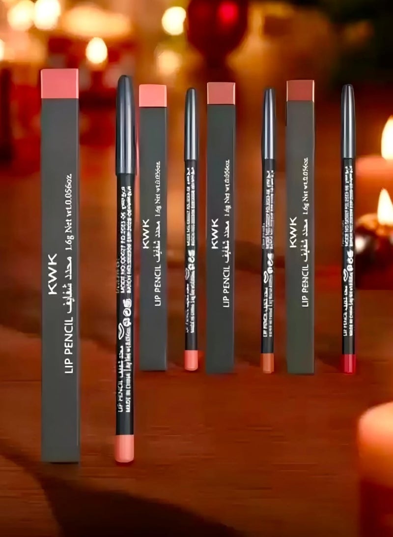 kwk Lip Liner Kit - 4 Stylish Colors For Perfect Definition And Long-Lasting Hold 