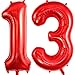 TOTAFAM 13 Balloon Numbers Large 13 or 31 Foil Balloons Big Number Balloon 40 Inch for 13th Birthday Anniversary Event Celebration Party Decorations Red - Image 3