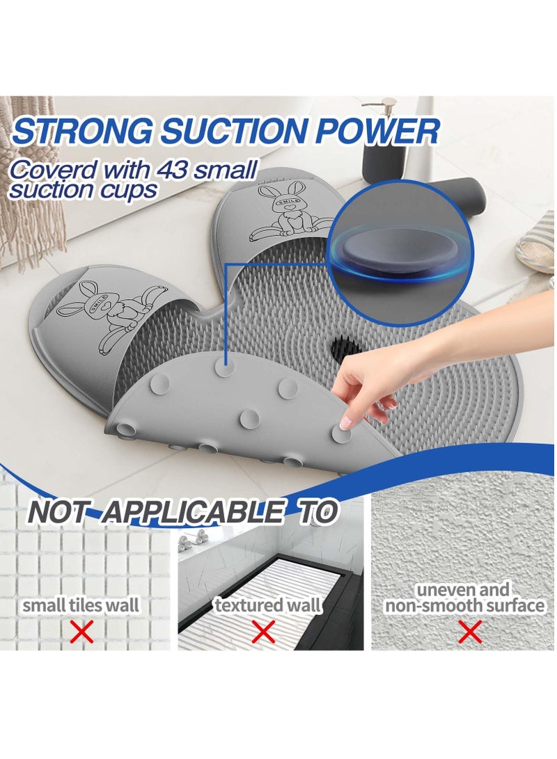 KASTWAVE Upgrade Shower Foot Scrubber Mat with Non-Slip Suction Cups, Rabbit-Shaped Silicone Foot Scrubber in Shower for Men & Women - Image 3