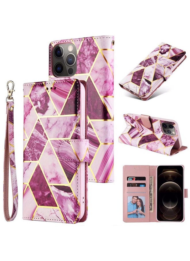 Generic - iPhone 15 Pro Leather Case Wallet Flip Cover Card Slots Magnetic Closure Stand Phone Holder Function Fold Shockproof Protective Full Protection Anti-drop Anti-scratch Accessory for iPhone 15 Pro - Image 1