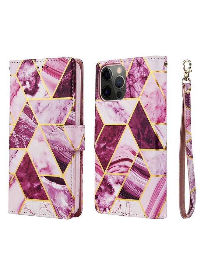 Generic - iPhone 15 Pro Leather Case Wallet Flip Cover Card Slots Magnetic Closure Stand Phone Holder Function Fold Shockproof Protective Full Protection Anti-drop Anti-scratch Accessory for iPhone 15 Pro - Image 1