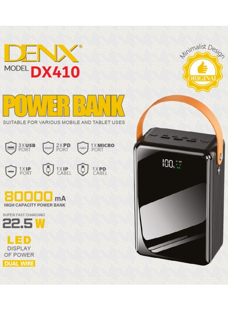 Denx DX410 - 80000 mAh Power Bank 22.5W QC3.0 + PD - Image 4