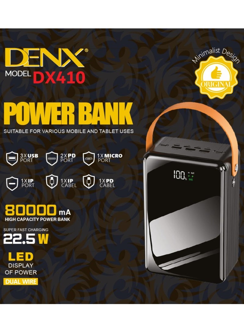 Denx DX410 - 80000 mAh Power Bank 22.5W QC3.0 + PD - Image 3