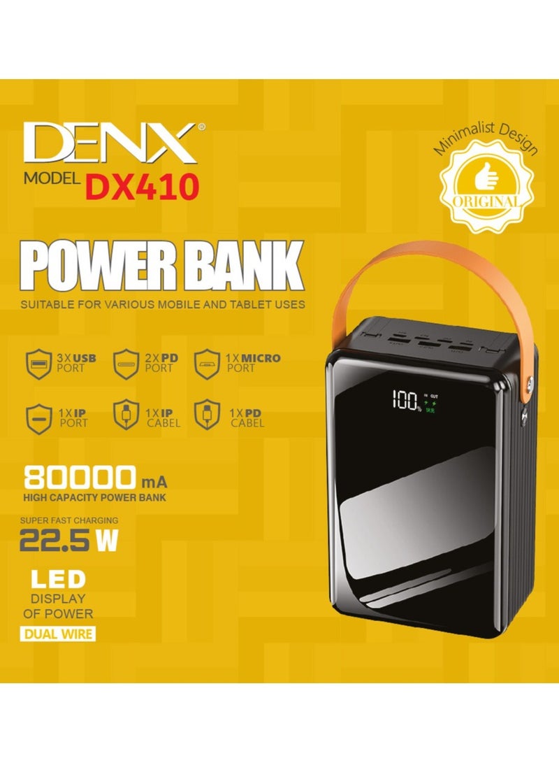 Denx DX410 - 80000 mAh Power Bank 22.5W QC3.0 + PD - Image 1
