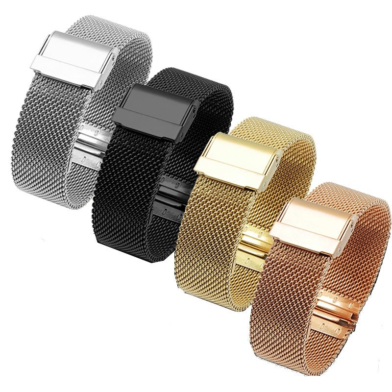 إيروريكس سوار ساعة هواوي واتش جي تي 46 مم من الفولاذ المقاوم للصدأ ميلانو بمشبك مزدوج (أسود) - Image 2