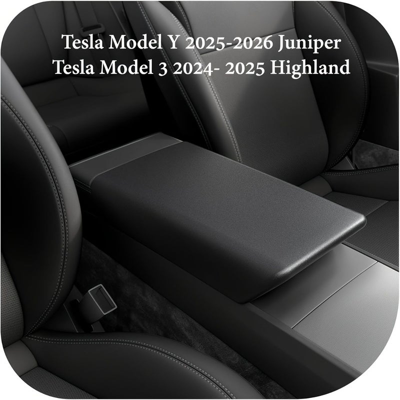 COFIT Central Armrest Cover Black for Tesla Model Y 2025-2026 Model 3 2024-2025 Ergonomic Scratch Resistant Easy Install - Image 1