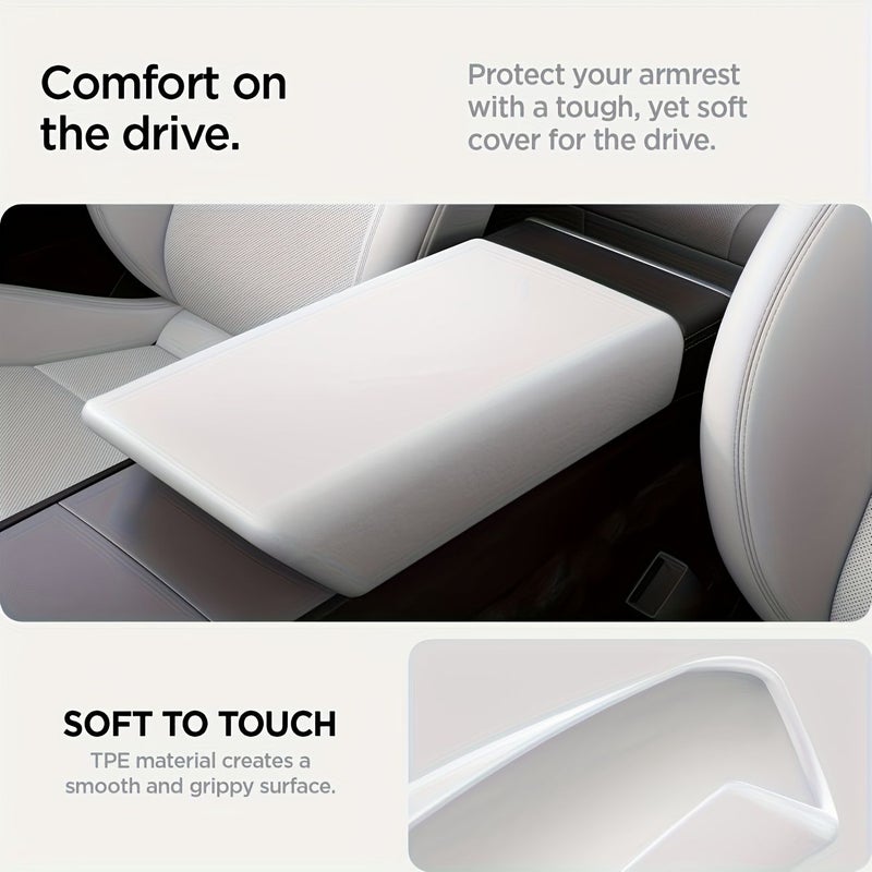 COFIT Central Armrest Cover Black for Tesla Model Y 2025-2026 Model 3 2024-2025 Ergonomic Scratch Resistant Easy Install - Image 4