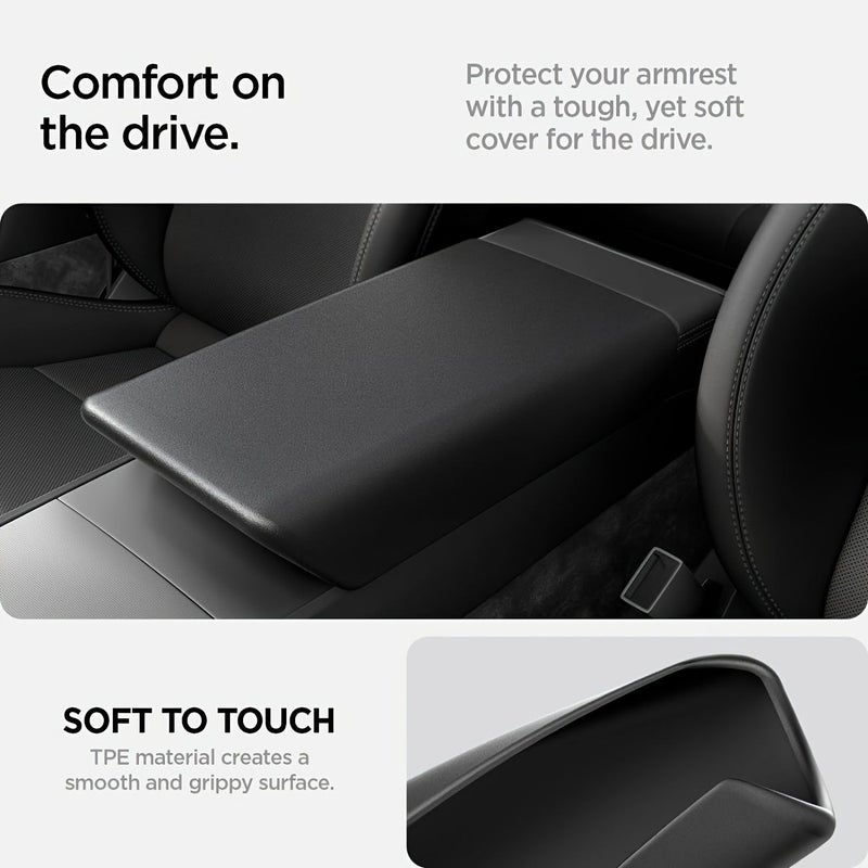 COFIT Central Armrest Cover Black for Tesla Model Y 2025-2026 Model 3 2024-2025 Ergonomic Scratch Resistant Easy Install - Image 3
