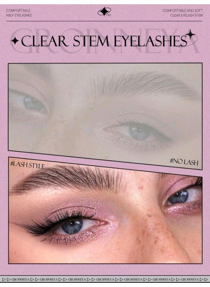 شي إن 9 Pairs Half Lashes Clear Band Eyelashes - Cat Eye Style - Image 3