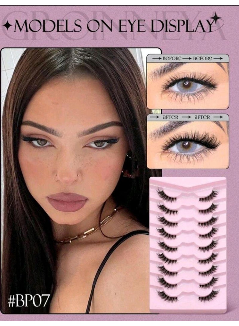 شي إن 9 Pairs Half Lashes Clear Band Eyelashes - Cat Eye Style - Image 2