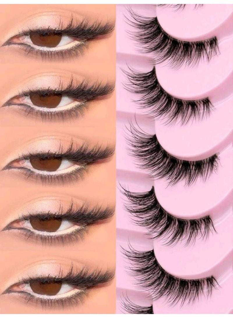 شي إن 9 Pairs Half Lashes Clear Band Eyelashes - Cat Eye Style - Image 1