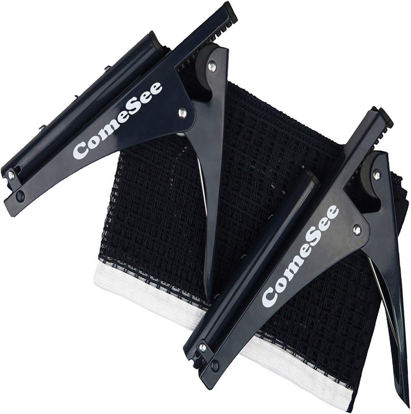 Comesee Kioos Collapsible Table Tennis Net Professional Steel Pingpong Net Clip Grip Mesh Training Competition Portable Tension Adjustable Post (Navy) - Image 2