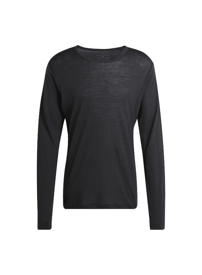 اديداس تيشيرت رجالي طويل الأكمام أسود - Image 2