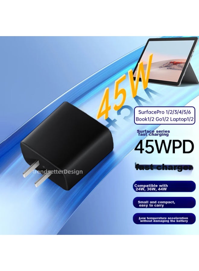 Chuanfan Microsoft Charger, 44w/36w Portable Power Adapter, Compatible With Surface Pro3/4/5/6/go2/laptop/book Tablet, Laptop Charging Cable - Image 2