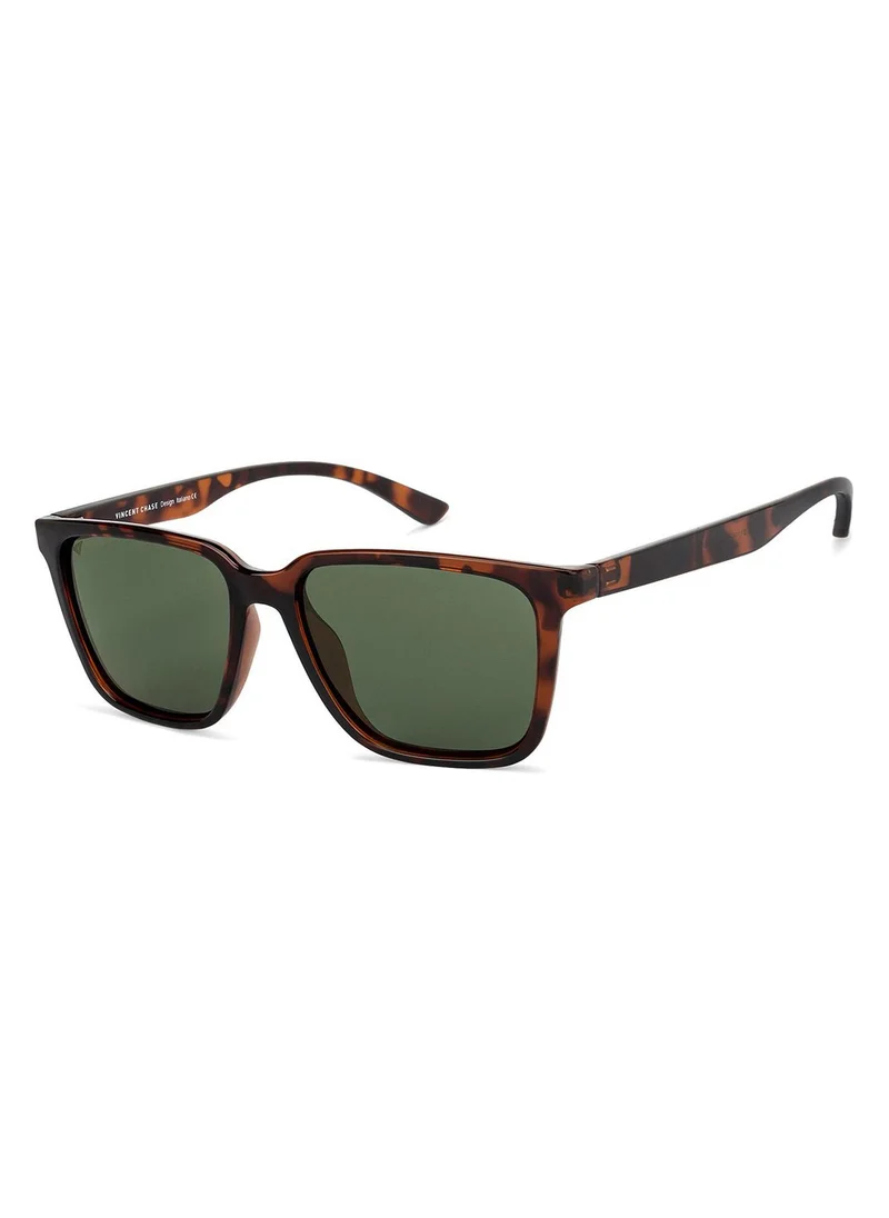 VINCENT CHASE Le Cirque Full Rim Polarized & UV Protected Wayfarer Sunglasses VC S11167 - Lens Size: 54mm - Brown