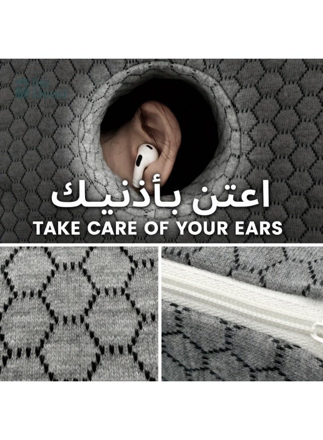 تكستيد وسادة ثقب الأذن للنائمين على الجانب بفتحة أذن، وسادة كعكة للإغاثة من ألم الأذن والقرح الضغطية، واقٍ أذن مُضاد للحساسية لما بعد ثقب الأذن والجراحة - Image 5