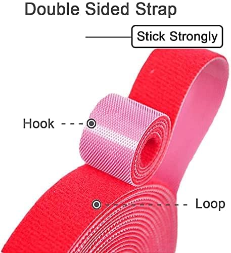 TWOK TWOK Reusable Adjustable 45 Meter Velcro Cable Cord Management Hook LoopTeeth Grip Nylon Self Locking Zip Cable Ties StrapsWire Clips Hook Loop Cable Straps Multi Color  - Image 2