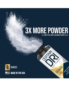 CERTAIN DRI Certain Dri Body Powder for Men & Women, Maximum Sweat Absorption, Moisture & Odor Control, Itch-Free Foot and Body Powder, Talc-Free Formula, Gentle on Sensitive Skin, Calamine Scent, 8 oz  - Image 4