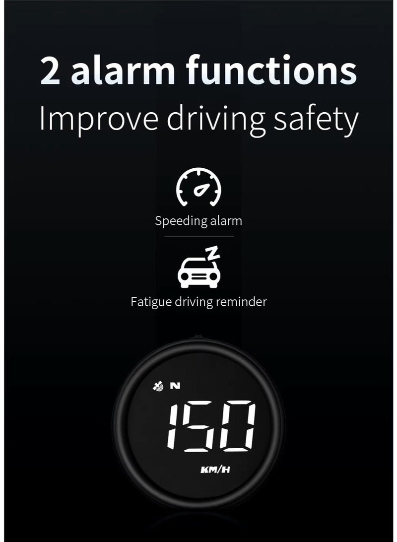 Alayjah, Round Car Digital Meter, 2 Years Warranty, Real-Time Speed Display for Safe Driving, Avoid Traffic Fines & Stay Within Limits, Small Compact Size, Easy Installation 10900080 - Image 2