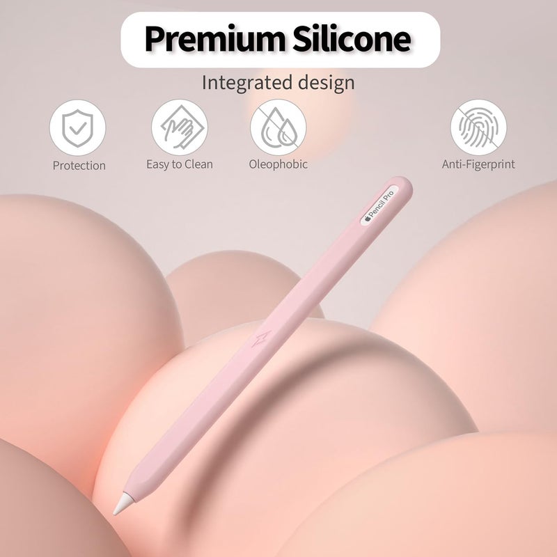 AKSHFETH Ultra Thin Protective Pencil Cover for Apple Pencil Pro &Apple Pencil 2nd Gen Silicone Case Sleeve Compatible with Apple Pencil Pro (Pink) - Image 2
