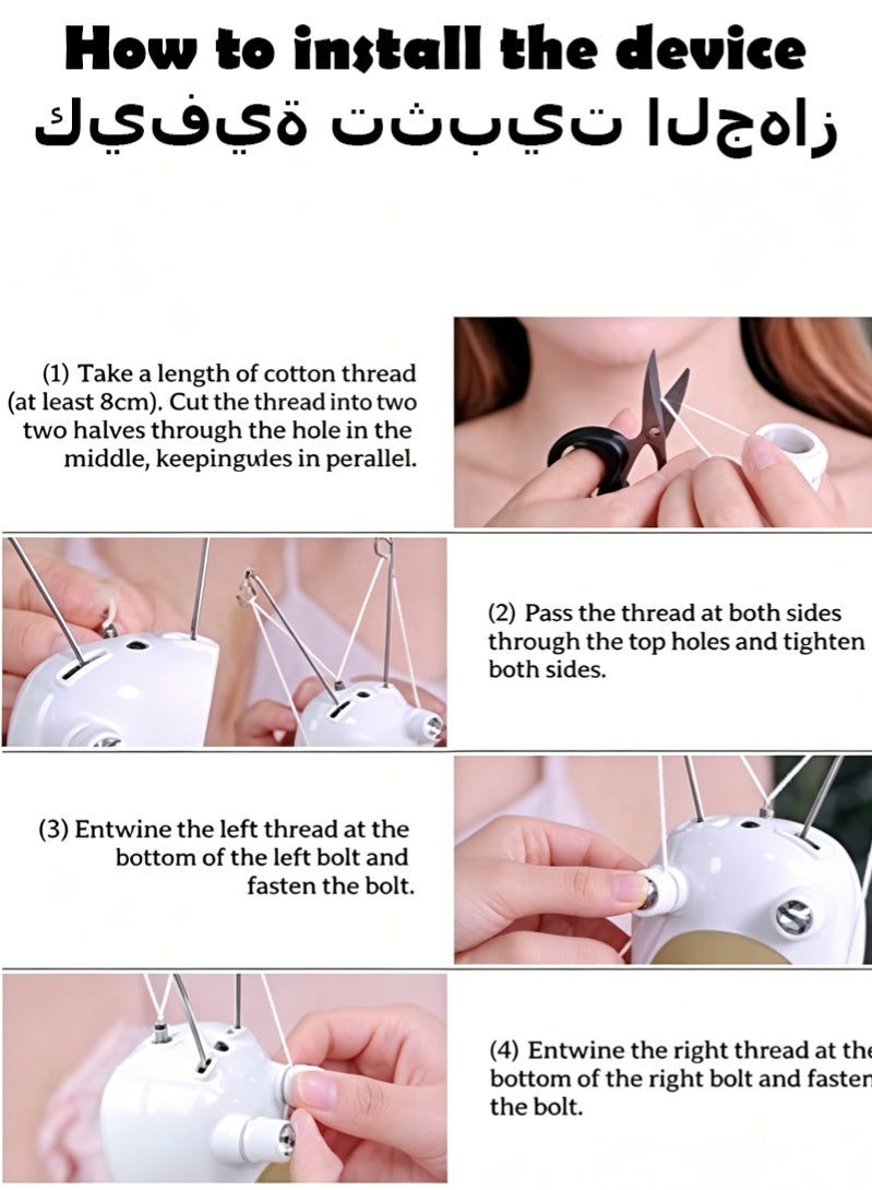 Halamine Lady Facial Hair Remover， Electric Cotton Epilator Painless Womens Facial Hair Remover USB Rechargeable Electric Hair Removal Device - Image 5