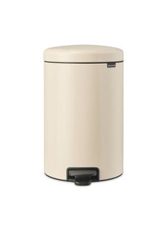 brabantia سلة المهملات NewIcon ذات الدواسة، سعة 20 لترًا، إغلاق ناعم، دلو داخلي من البلاستيك - لون بيج ناعم  - Image 1