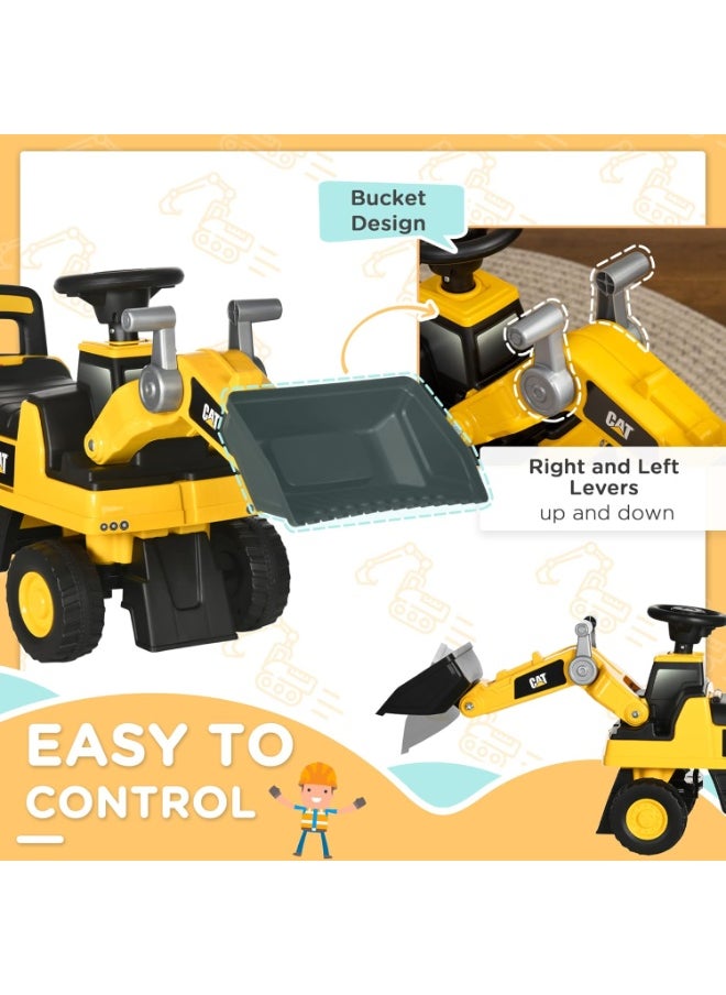 CAT Kids Ride-On Excavator Push Car with Realistic Digger Arm, Construction Toy Vehicle for Toddlers, Durable Wheels, Comfortable Seat, Outdoor Pretend Play Gift for Boys & Girls  - Image 4