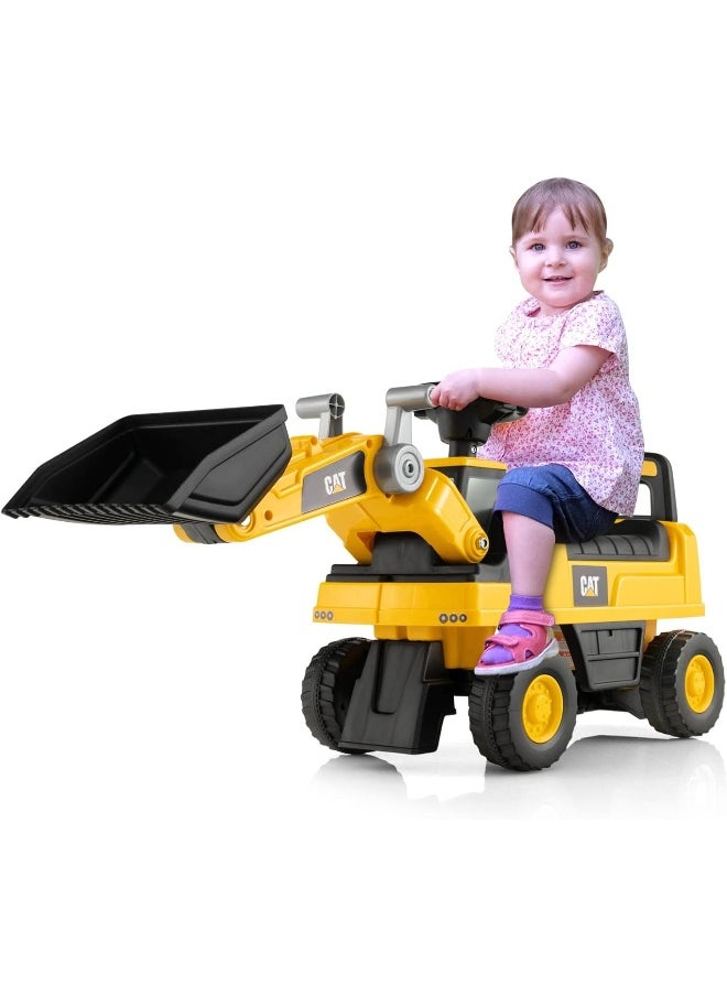 CAT Kids Ride-On Excavator Push Car with Realistic Digger Arm, Construction Toy Vehicle for Toddlers, Durable Wheels, Comfortable Seat, Outdoor Pretend Play Gift for Boys & Girls  - Image 2