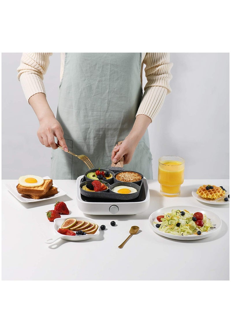 ELTRAZONE ELTERAZONE four-cup egg pan, medical stone non-stick frying pan, compatible with all heat sources (3-inch eggs) - Image 5