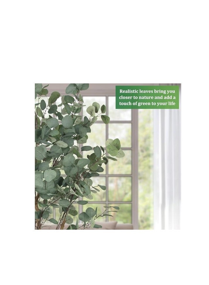 Rightsure Artificial Eucalyptus Tree with Natural Wood Trunk and Realistic Leaves, Faux Eucalyptus Tree for Home Decor Indoor, Tall Green Fake Plant with Pot for Office Living Room Outdoor (90CM)  - Image 5