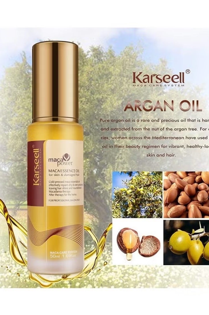 كارسيل علاج الشعر بالكولاجين من كارسيل لإصلاح الشعر بعمق وترطيب جميع أنواع الشعر 16.90 أونصة 500 مل + سيروم زيت الأرغان للشعر الجاف والتالف 50 مل - Image 4