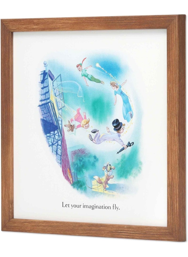 Open Road Brands Peter Pan Golden Book Framed Wood Wall Decor - Storybook Illustration Peter Pan Wall Art for Kids' Bedroom or Nursery Aqua - Image 1