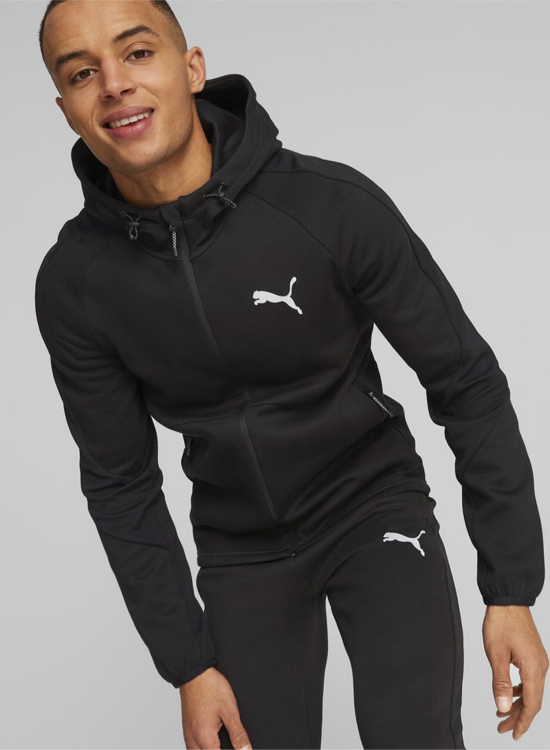 PUMA EVOSTRIPE Mens Black Full-Zip Hoodie - Image 1