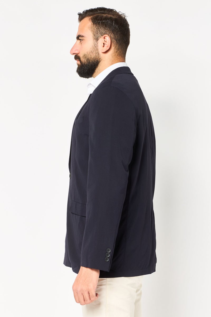 SELECTED Men Drop Shoulder Fit Solid Casual Blazer, Navy - Image 3