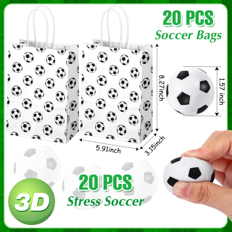 Aoriher 194 Pcs Soccer Party Bulk Sport Birthday Party Gift Soccer Goodie Bag Filler Mini Soccer Ball Silicone Bracelet Soccer Tattoo Sticker Soccer Slap Bracelet Keychain Button Pin - Image 5