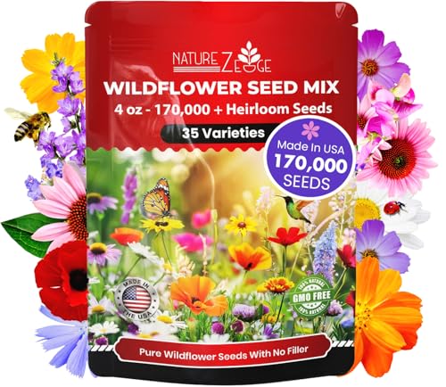NatureZ Edge Wildflower Seeds Mix – 1/4 lb, 170,000 Seeds, 35 Variety Perennial & Annual Flower Seeds to Plant Outside, Bulk Wildflower Seeds, Wild Flower, Semillas de Flores - Image 1