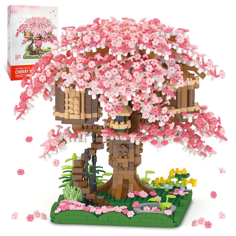 NEWABWN Cherry Blossom Bonsai Tree Mini Micro Building Set  Japanese Sakura Tree House Model Sets for Adults  Flowers House Mini Bricks Building Kit  Creative Gift Toys for Kids 12-14 (2028PCS) - Image 1