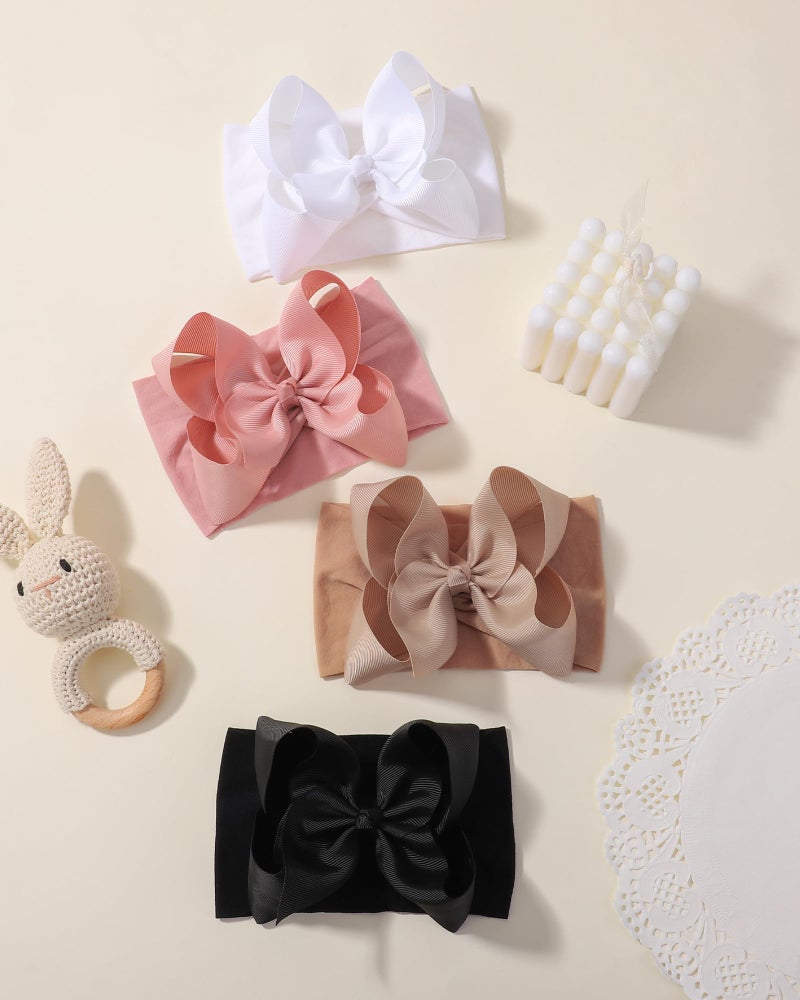 doboi 6PCS Baby Girl Headbands - Ribbon Bow Nylon Hair Accessories for Infants, Newborns, and Toddlers - Image 5