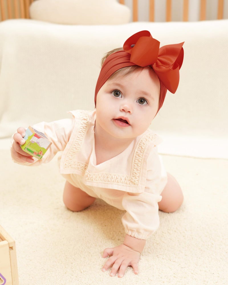 doboi 6PCS Baby Girl Headbands - Ribbon Bow Nylon Hair Accessories for Infants, Newborns, and Toddlers - Image 4