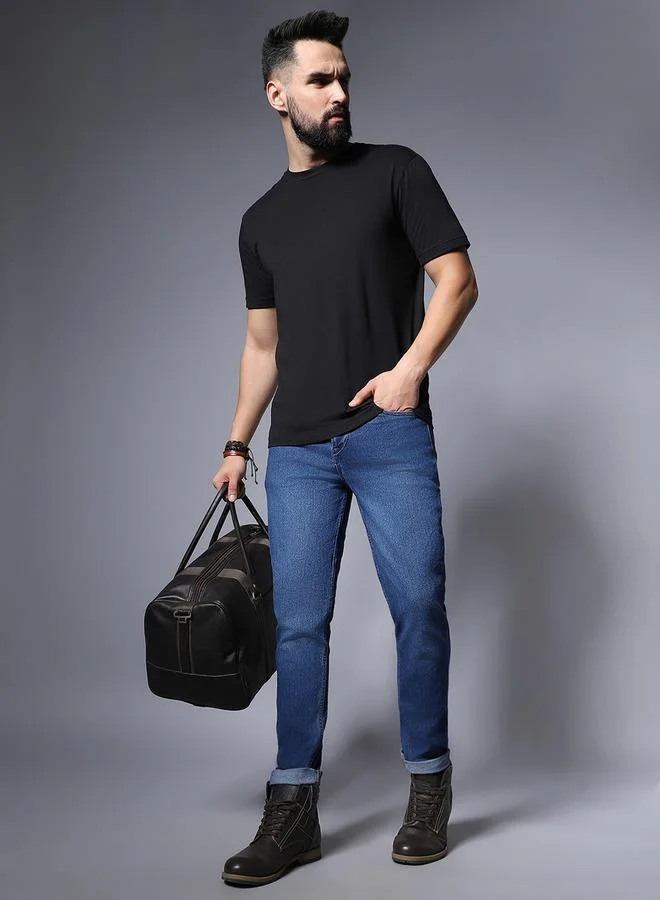 HIGH STAR HIGH STAR Mid Rise Faded Regular Fit Jeans