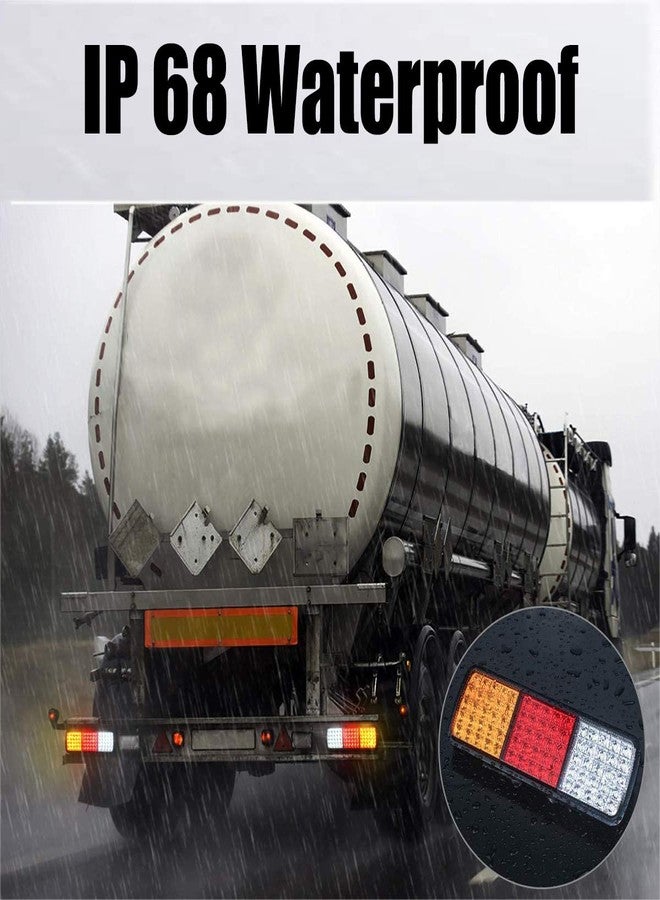 Partsam 2Pcs 75 LED Truck Tail Light Bar Waterproof 12V Turn Signal Brake Reverse Running Lights Taillight IP68 for Boat Snowmobile Utility Trailer Flatbed Trucks Bed Pickups RV Camper UTV UTE Vans - Image 5