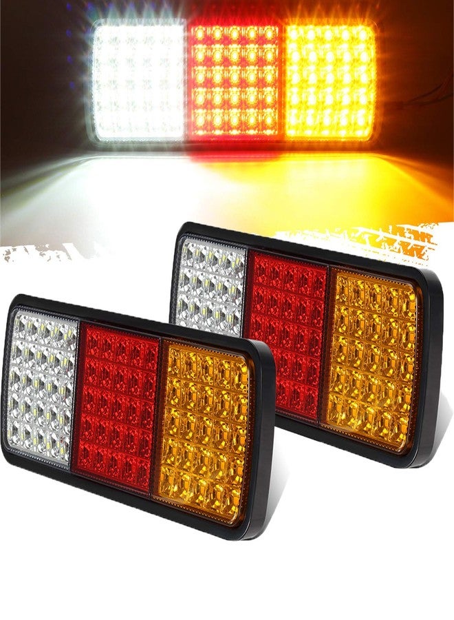 Partsam 2Pcs 75 LED Truck Tail Light Bar Waterproof 12V Turn Signal Brake Reverse Running Lights Taillight IP68 for Boat Snowmobile Utility Trailer Flatbed Trucks Bed Pickups RV Camper UTV UTE Vans - Image 1