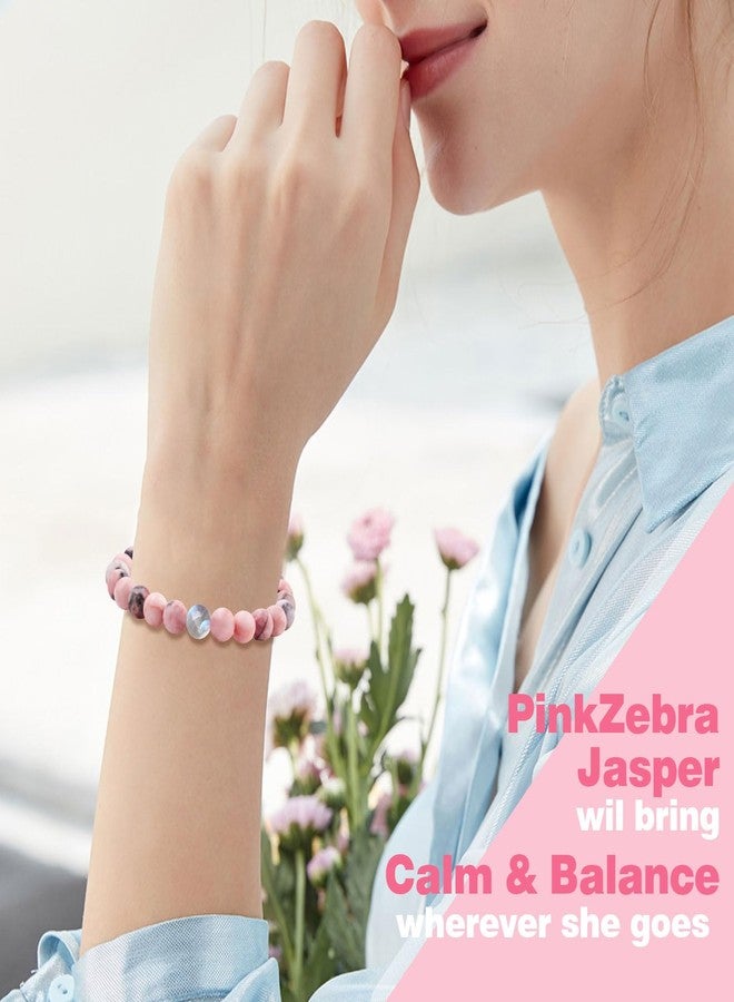 Tirdkid Daughter Gifts from Mom Daughter Bracelet, Pink Natural Stone and Love Moonstone Bracelet for Teen Girls Graduation Comfirmation Birthday Gifts - Image 4