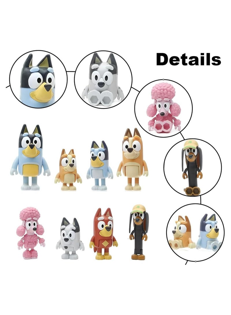 CMGTYYD Bluey Toy Bluey and Friends 8 Pack of Poseable Figures Play Gifts for Girls and Boys - Image 2