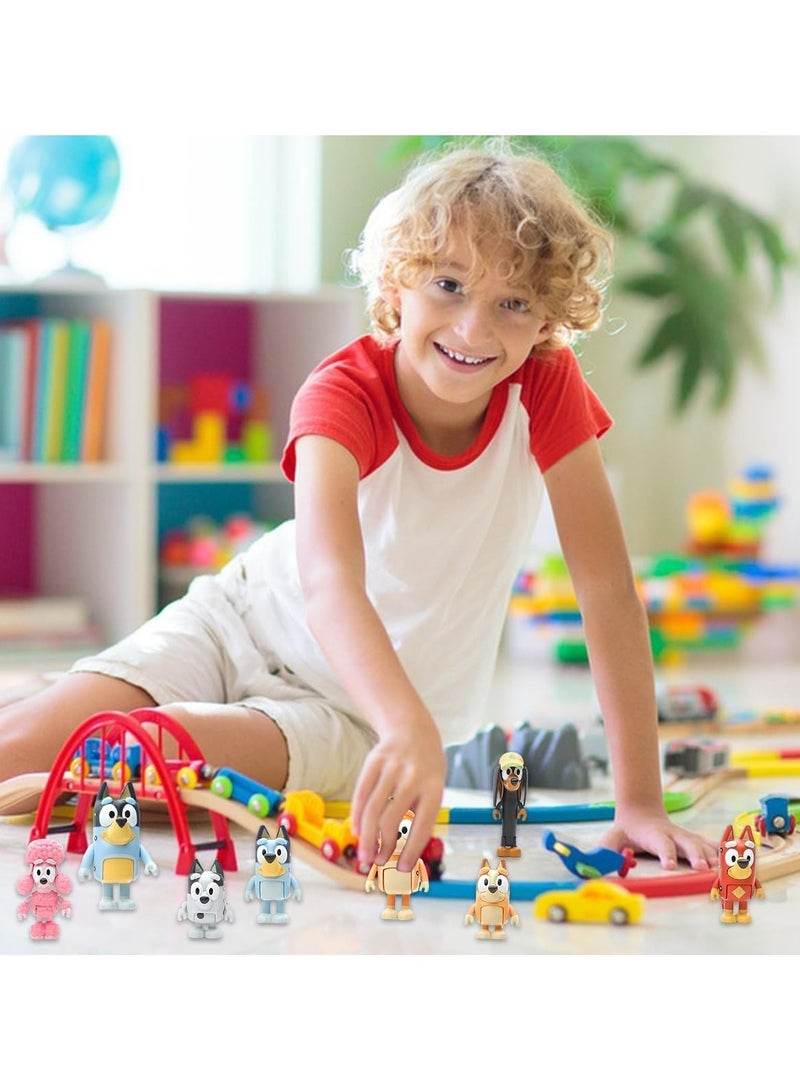 CMGTYYD Bluey Toy Bluey and Friends 8 Pack of Poseable Figures Play Gifts for Girls and Boys - Image 4