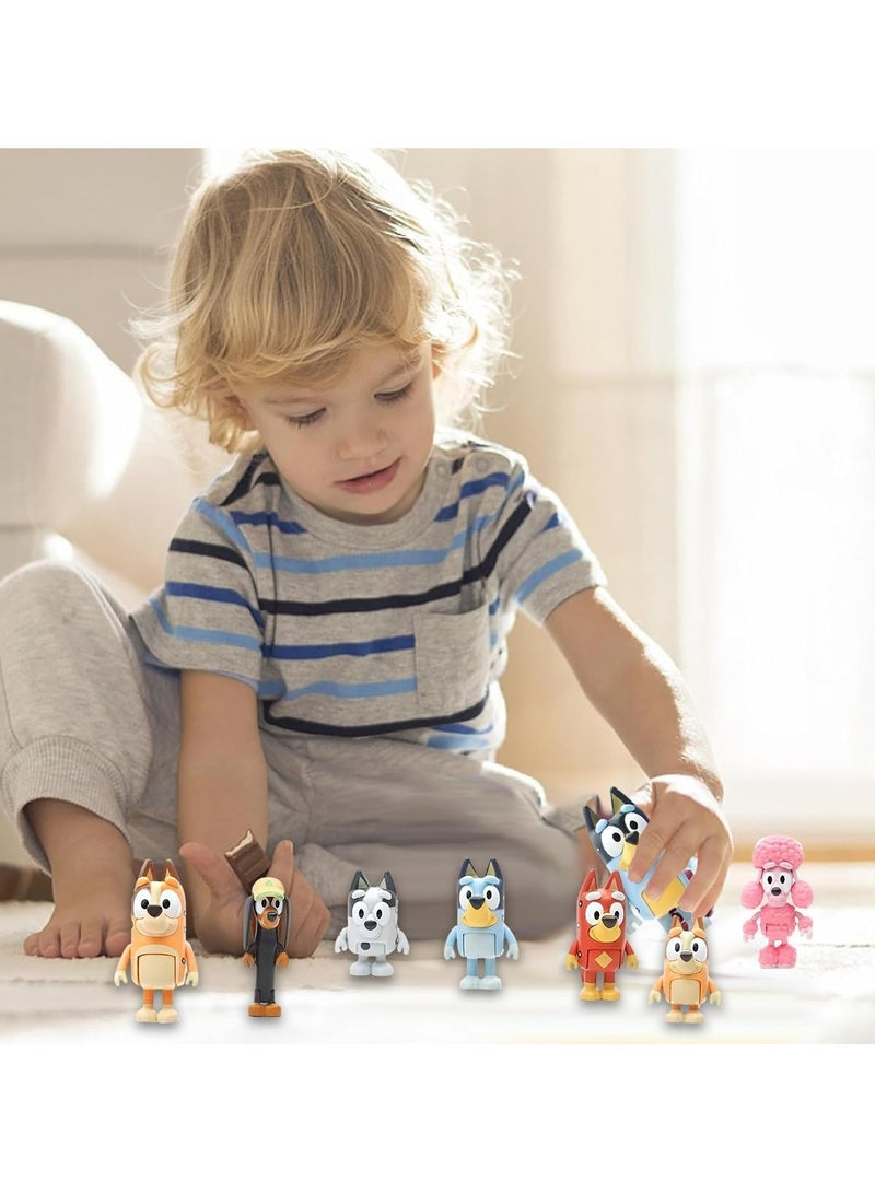 CMGTYYD Bluey Toy Bluey and Friends 8 Pack of Poseable Figures Play Gifts for Girls and Boys - Image 5