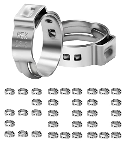 Ruby Q 200 Pack 3/4" PEX Cinch Clamps, Stainless Steel Single Ear Hose Clamps - Image 1