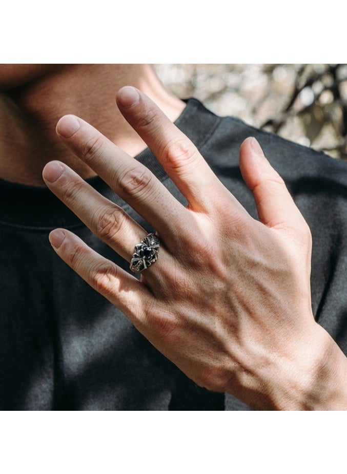 Men Adjustable Ring Sliver S925 Ring Elegant Unique Retro Sliver  Non-Fading Open Ring - Image 2
